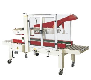RUBBER automatická lepička krabic na konci kompletní balicí linky LINEBOX-03